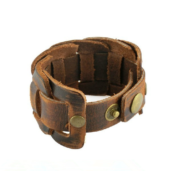 Men Bracelet, Leather Bracelet For Men, Punk Leather Bracelet on Luulla